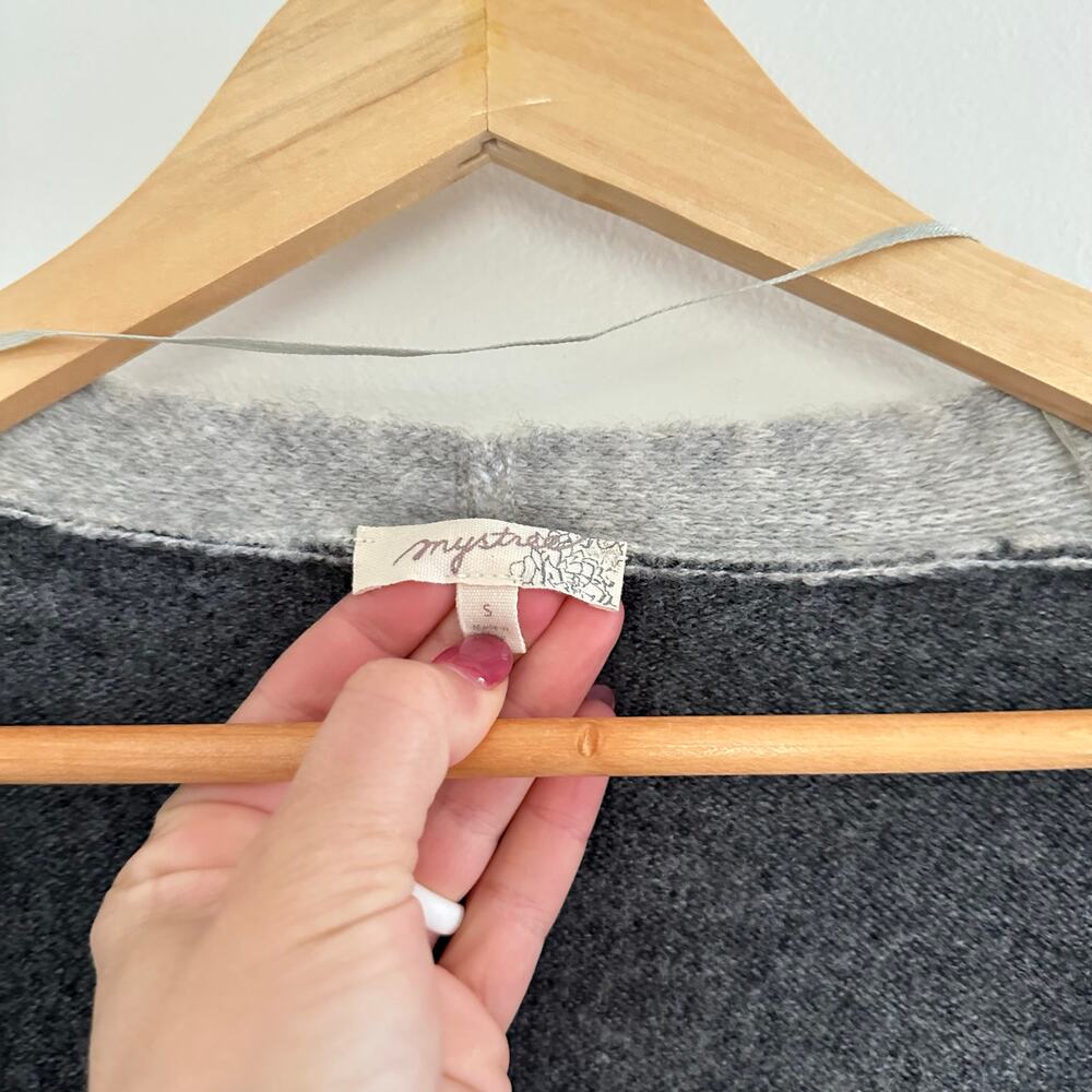 Mystree Open-Front Colorblock Cardigan Sweater Gr… - image 2